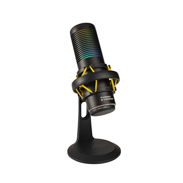 Thonet & Vander VX320 Dokunmatik RGB Led Titreşim Önleme Çok Yönlü Kardioid Siyah Yayıncı Mikrofonu