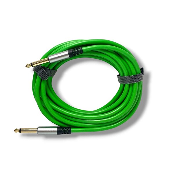 Fully 6.3 MM Erkek-Erkek Mono Gitar 5 M Kablo - Yeşil