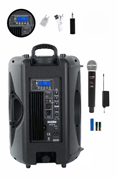 Lastvoice Ample-10AP 600 W Taşınabilir Seyyar Portatif Mikrofonlu Elektrikli Ses Sistemi Hoparlör