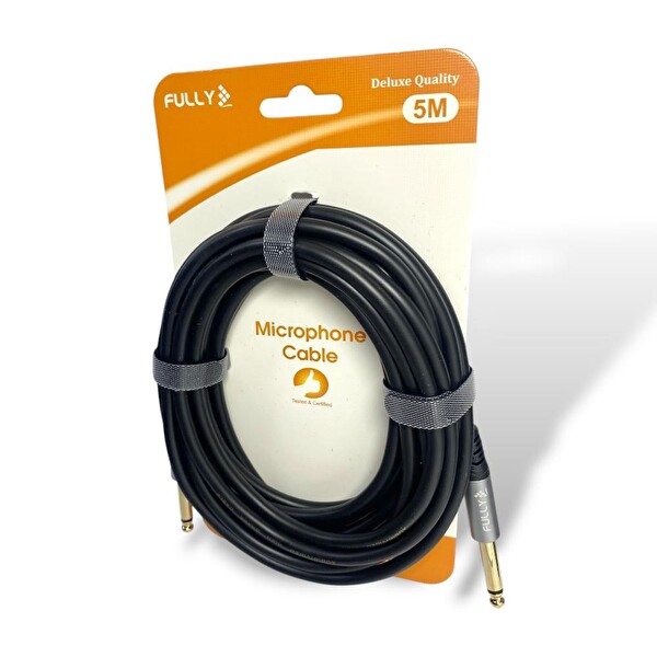 Fully 5 M6.3 MM Erkek - Erkek Mono Gitar Kablo - Siyah