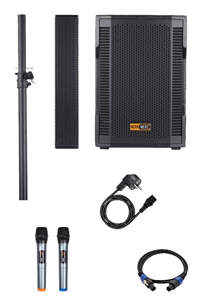 Hepa Merz Handfest Line Array Mikrofonlu Ses Sistemi Aktif Subwoofer - Line Hoparlör 2000 W