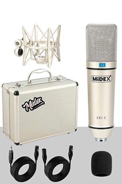 Midex Mix Paket-4 Stüdyo Podcast Kayıt Ekipman Seti CX1 Mikrofon MDX-06FXU Mixer