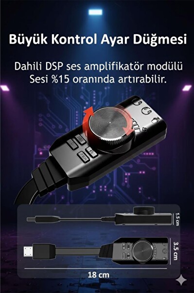 Midex GM-PRO-STB 7.1 Oyuncu Ses Kartı Ve Mikrofon Seti