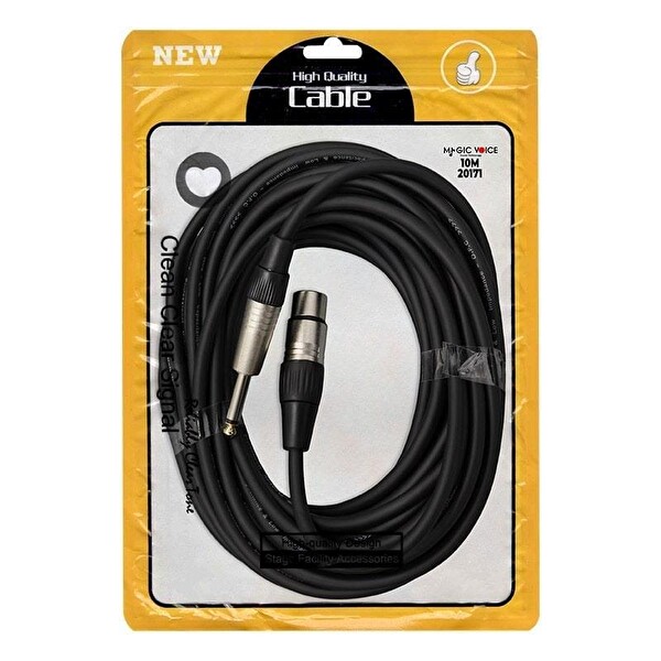 MagicVoice 10 MT Canon XLR Dişi - 6.35 MM Mono Erkek Metal Jak Mikrofon Ses Kablosu