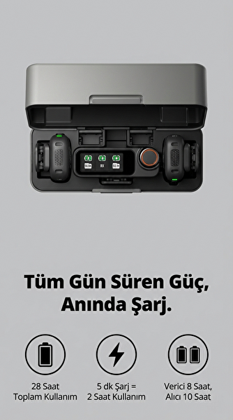 DJI Mic 3 (2 TX + 1 RX + Charging Case) - İthalatçı Garantili