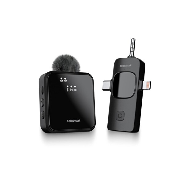 Polosmart PBS159 Kablosuz Yaka Mikrofonu Siyah