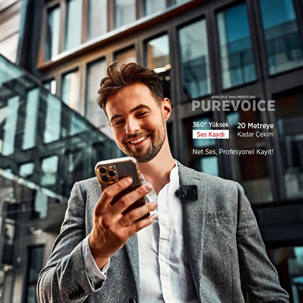 Polosmart PBS159 Kablosuz Yaka Mikrofonu Siyah