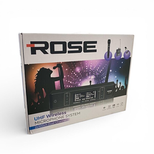 Rose RW-211YY UHF 2x100 Kanallı 2'li Telsiz Yaka - Yaka Mikrofon