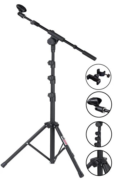 Lastvoice MS07M Yüksek Kaliteli Tripod Mikrofon Standı Telefon Tutucu Dahil