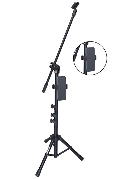 Lastvoice MS07M Yüksek Kaliteli Tripod Mikrofon Standı Telefon Tutucu Dahil