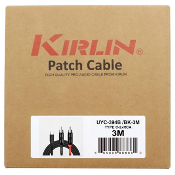 Kirlin Type C Dönüştürücü UYC-394B/BK-3M Type-C - 2x RCA