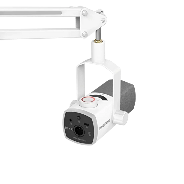 Fifine Ampligame AM8PROT XLR-USB RGB Dinamik Beyaz Mikrofon Seti