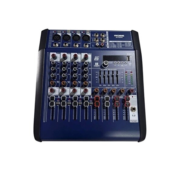 Rose R4-PM500 Anfi 4 Kanal 2x250 Watt Power Mikser