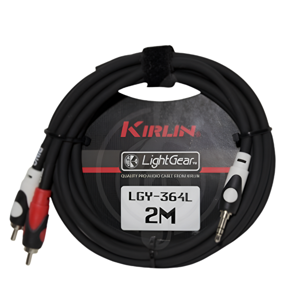 Kirlin LGY-364L Lighgear Y-Cable 2 Metre 3.5 MM TRS - 2 X RCA Ses Kablosu
