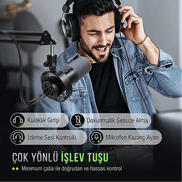 Fifine AmpliTank K688CT XLR/USB RGB Dinamik Yayıncı Mikrofon Seti