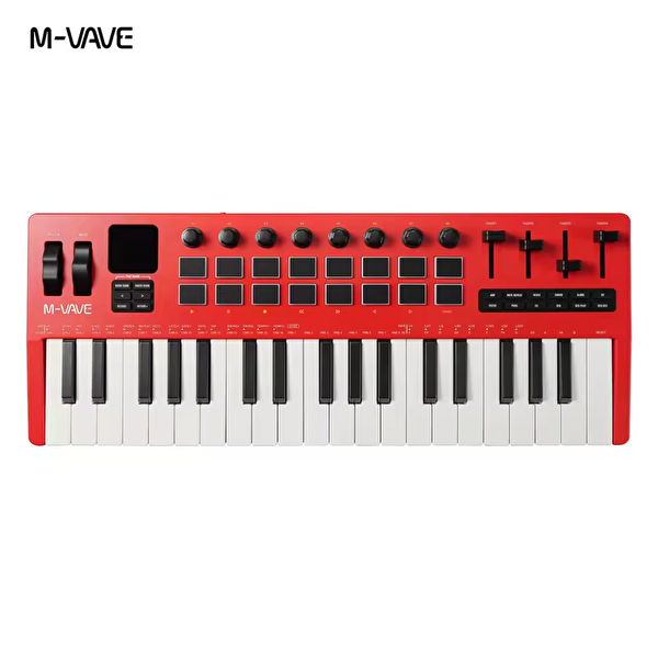 M-Vave SMK-37 PRO 37 Tuşlu Aftertouch Midi Klavye - Kırmızı