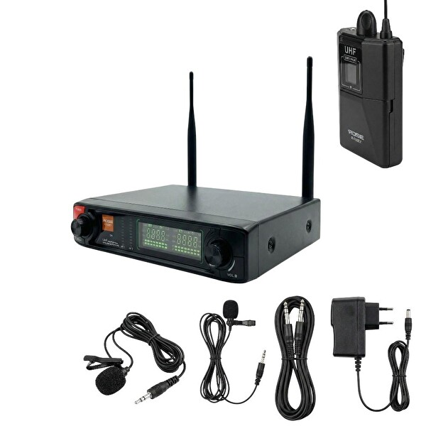 Rose R-702YY UHF Telsiz Kablolu Yaka+Yaka Mikrofonu 2'li