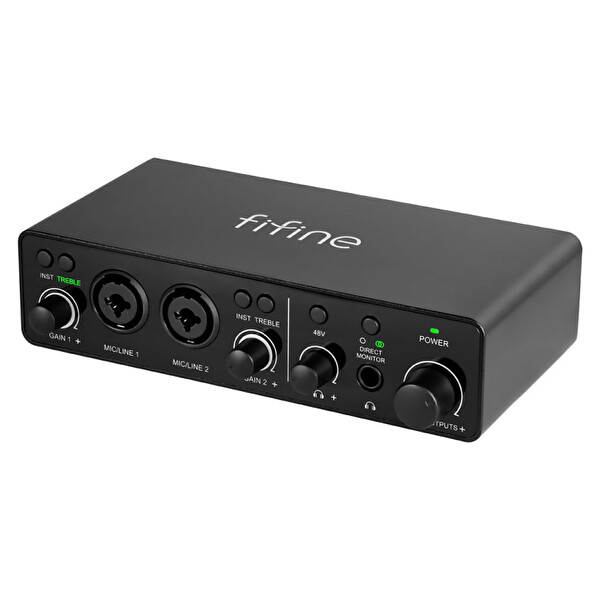 Fifine Ampli 3 USB 2 Giriş 2 Çıkış 24 Bit 192 kHz Windows Mac iOS Android Stüdyo Ses Kartı