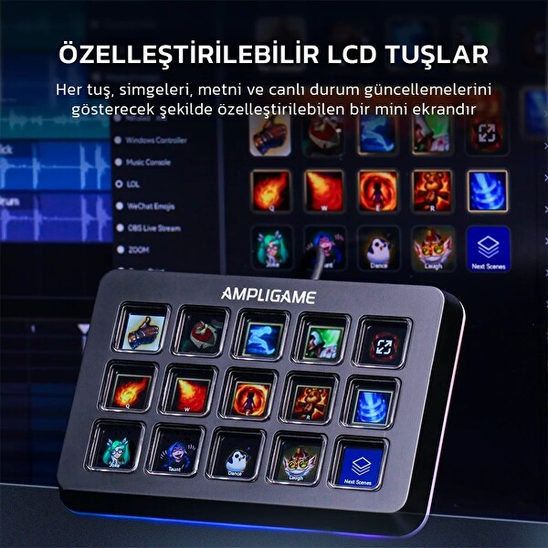 Fifine Ampligame D6 Stream Deck - Yayın Kontrolcüsü Beyaz