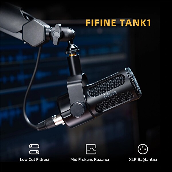 Fifine Tank1 Dinamik XLR Podcast - Kayıt - Yayıncı Mikrofonu