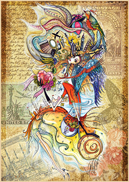 Anatolian 1500 Parça Dünyayı Gezen Çerkes Kızı Puzzle 4560