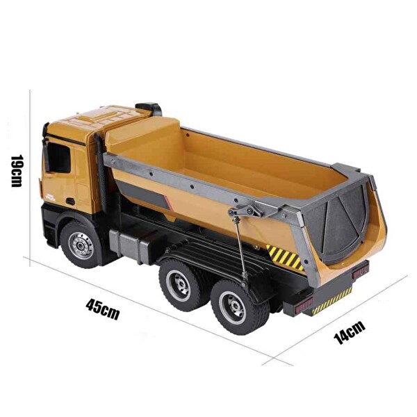 Huina 1/14 Yüksek Kalite RC Model Damperli Kamyon Uzaktan Kumandalı Metal İş Makinası 1573