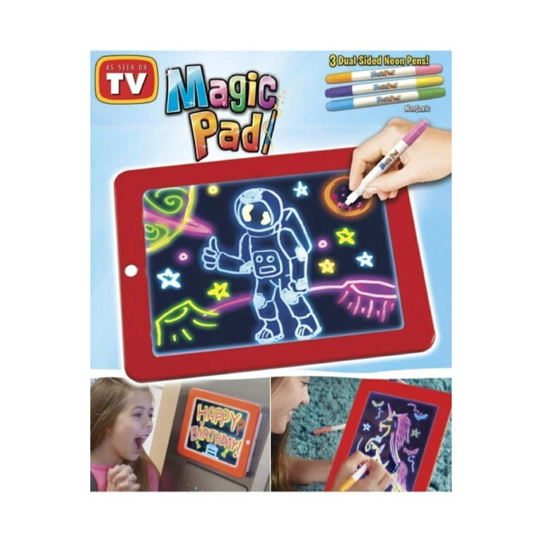 Magic Pad Yazı Çizim Tahtası Resim Şekil Tablet Tipi Işıklı Ledli