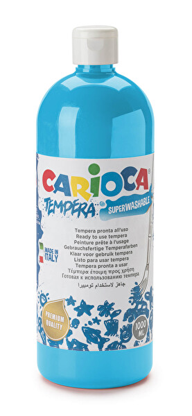 Carioca Tempera Boya - Açık Mavi Süper Yıkanabilir 1000 ML - 1350 GR / Plastik Şişede KO030/05