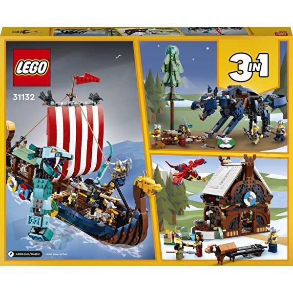 LEGO Creator 3’ü 1 Arada Viking Gemisi ve Midgard Yılanı 31132