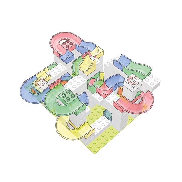 Hubelino Marble Run Beyaz Blok Yapı Taşları 420619