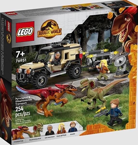 LEGO Jurassic World Pyroraptor ve Dilophosaurus Nakliyesi 76951