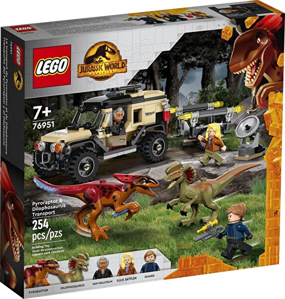 LEGO Jurassic World Pyroraptor ve Dilophosaurus Nakliyesi 76951