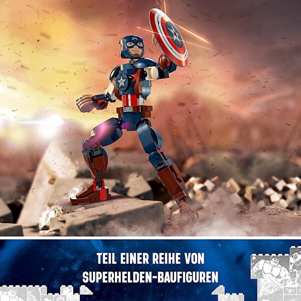 LEGO Marvel Kaptan Amerika Yapım Figürü 76258