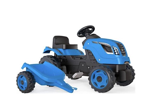 Smoby Xl Römorklu Pedallı Mavi Traktör 710129