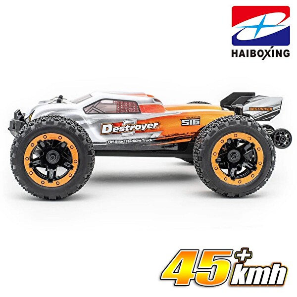 Haiboxing 1/16TH Scale 4WD Brushless Truck RTR Turuncu Uzaktan Kumandalı Araba - 1500 mAh 7.4V 2S 30C Lipo Batarya