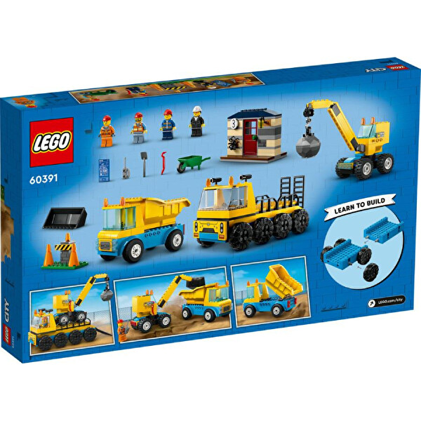 LEGO City İnşaat Kamyonları ve Yıkım Gülleli Vinç 60391