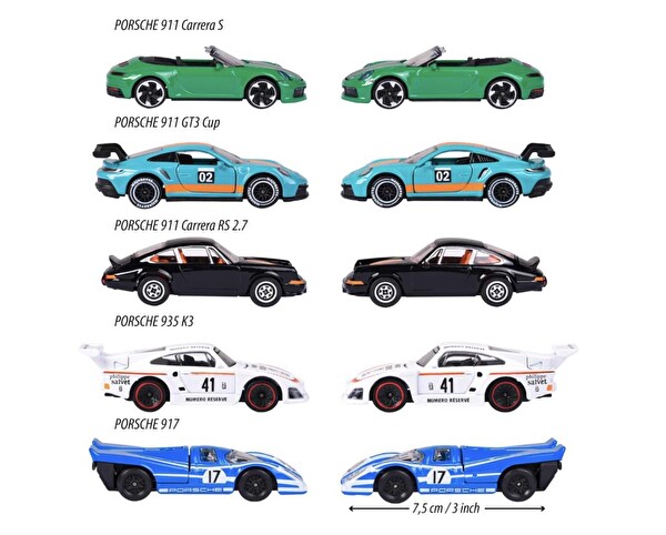 Majorette Porsche Motorsport Die-Cast Metal Model Arabalar 5'li Set 212053172