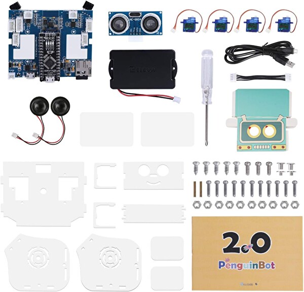 Elegoo Beyaz Penguin Bot Uyumlu İki Ayaklı Robot Kiti B07GNDY96N