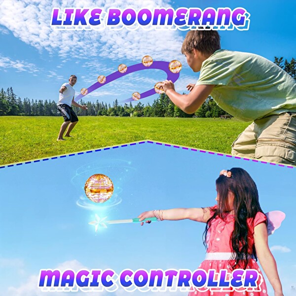 Flynova Bumerang El Kontrollü Mini Drone Altın Uçan Top Oyuncak B09T5DL1XN