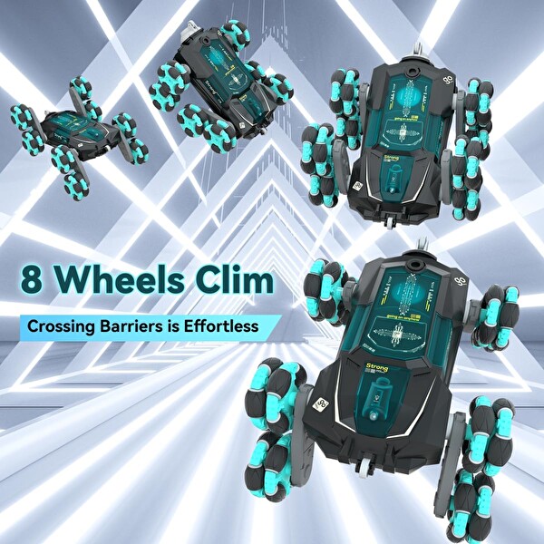 Coplus 8WD Jest Algılama Dublör Siyah RC Arabaları B0BYJ7V2PC