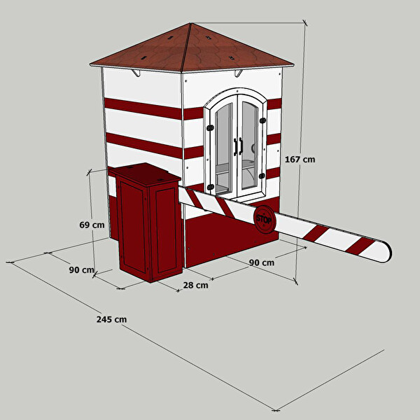 Mandu Bariyerli Ahşap Güvenlik Kulübesi