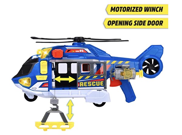 Dickie Toys Sesli ve Işıklı 39 CM Kurtarma Helikopteri 203307002