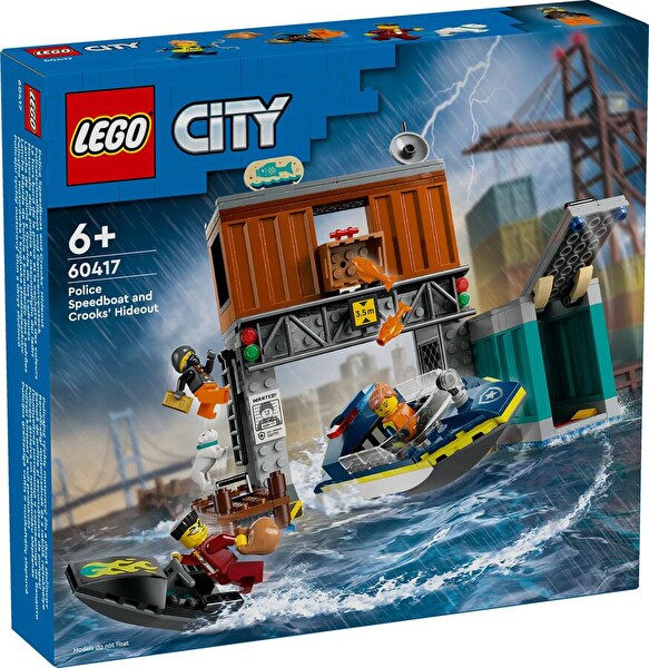 LEGO City Polis Sürat Teknesi ve Hırsızların Gizlenme Yeri 60417