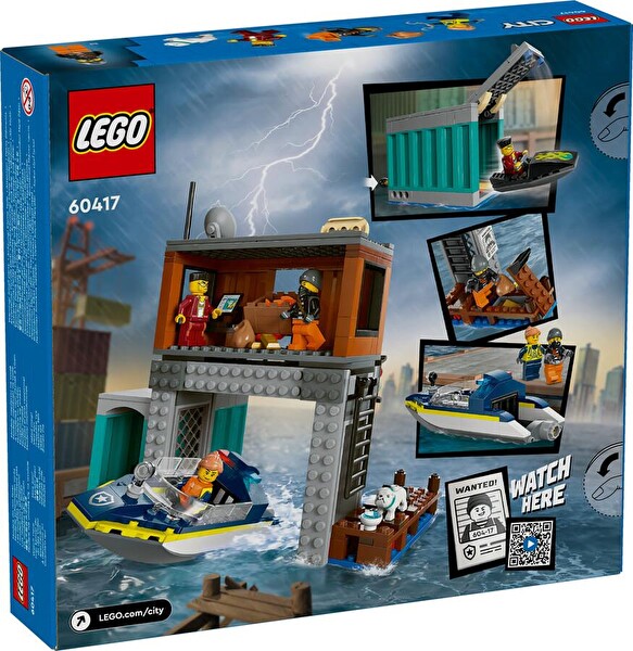 LEGO City Polis Sürat Teknesi ve Hırsızların Gizlenme Yeri 60417