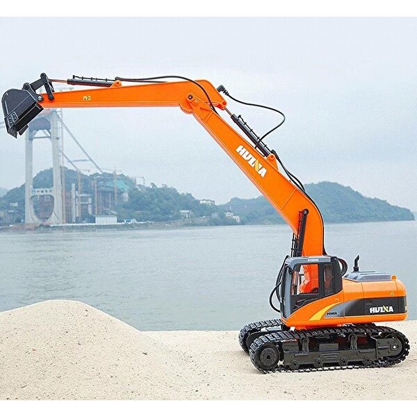 Huina 1/14 Yüksek Kalite 15 Kanal RC Model Ekskavatör Paletli Kepçe Kazıcı Uzaktan Kumandalı Çok Fonksiyonlu RC İş Makinesi - 2.4G