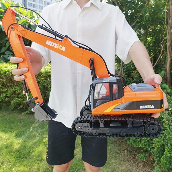Huina 1/14 Yüksek Kalite 15 Kanal RC Model Ekskavatör Paletli Kepçe Kazıcı Uzaktan Kumandalı Çok Fonksiyonlu RC İş Makinesi - 2.4G