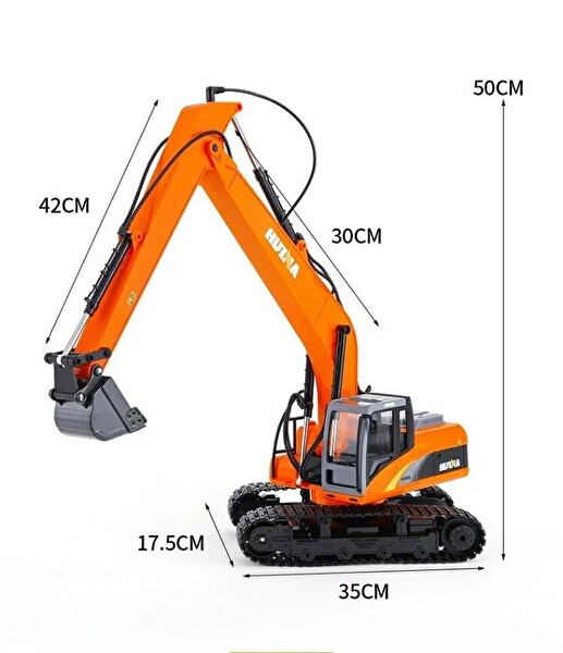 Huina 1/14 Yüksek Kalite 15 Kanal RC Model Ekskavatör Paletli Kepçe Kazıcı Uzaktan Kumandalı Çok Fonksiyonlu RC İş Makinesi - 2.4G