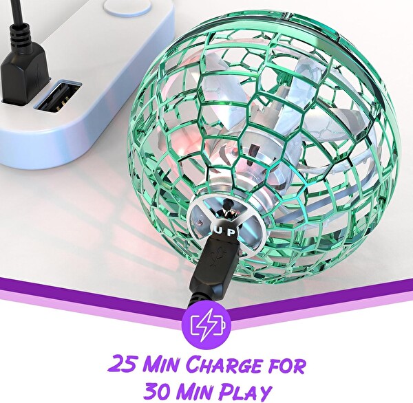 Flynova Uçan Top Bumerang El Kontrollü Yeşil Mini Drone Oyuncak B0CDW38M7V