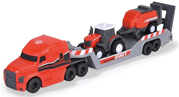 Dickie Toys Massey Ferguson Mikro Çiftlik Kamyonu Traktör ve Römorklu 203735004