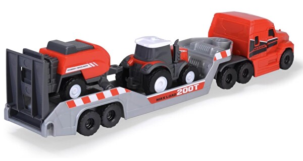 Dickie Toys Massey Ferguson Mikro Çiftlik Kamyonu Traktör ve Römorklu 203735004